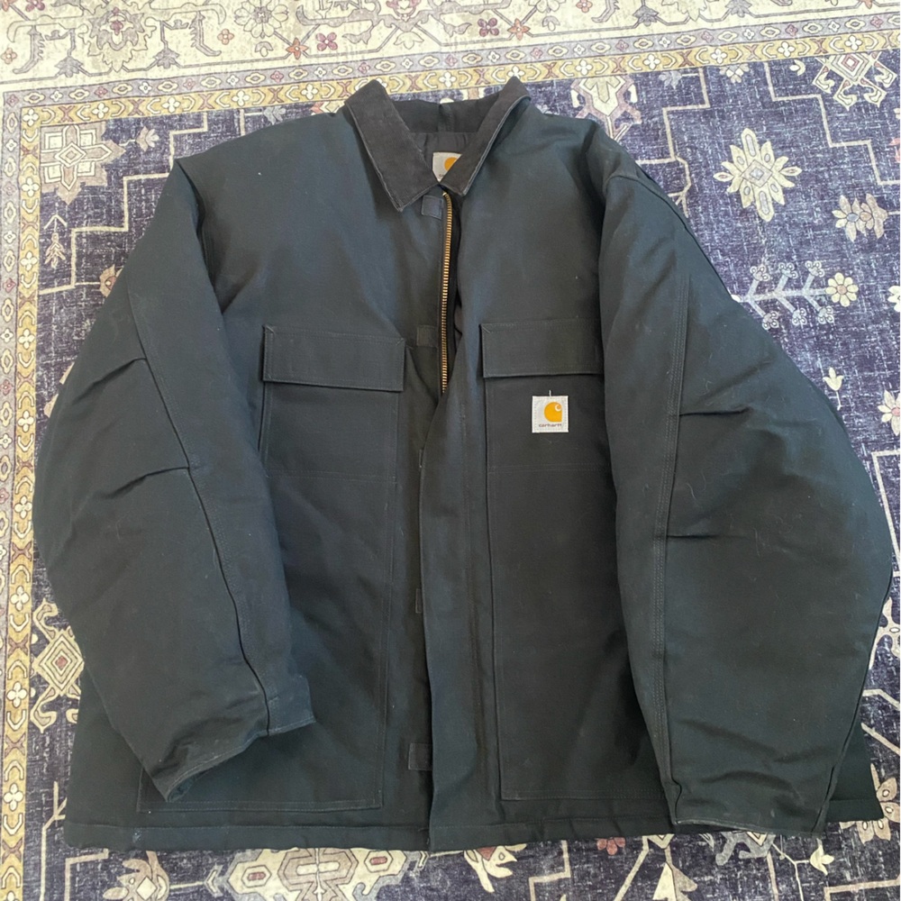 Carhartt Black Canvas Work Jacket - Men's Durable Coat